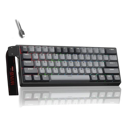 Teclado Mecânico Gamer Win60 C Fio Preto Rgb Hot Swappable