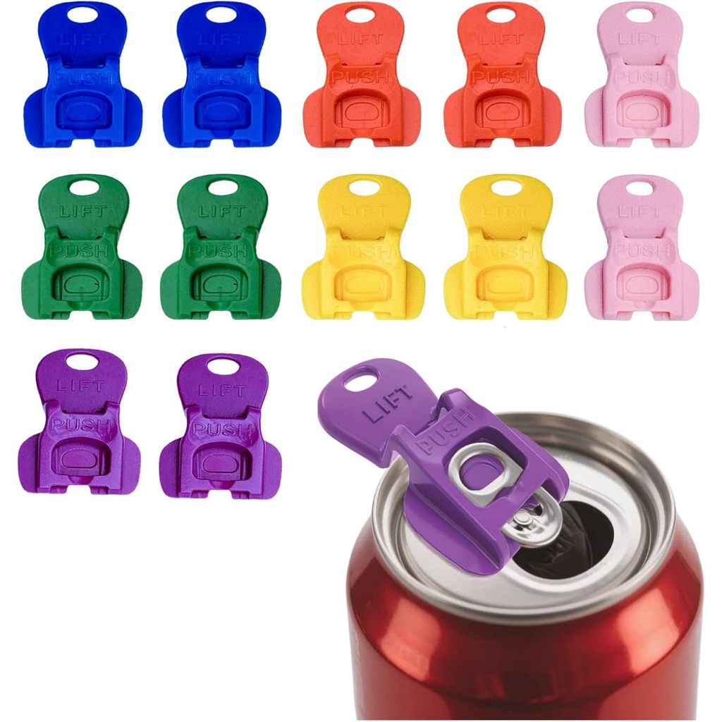 6/12PCS Colored Can Openers e leak proof Beverage Lids -  Reusable ,Works on Beer, Soda & Aluminum Cans