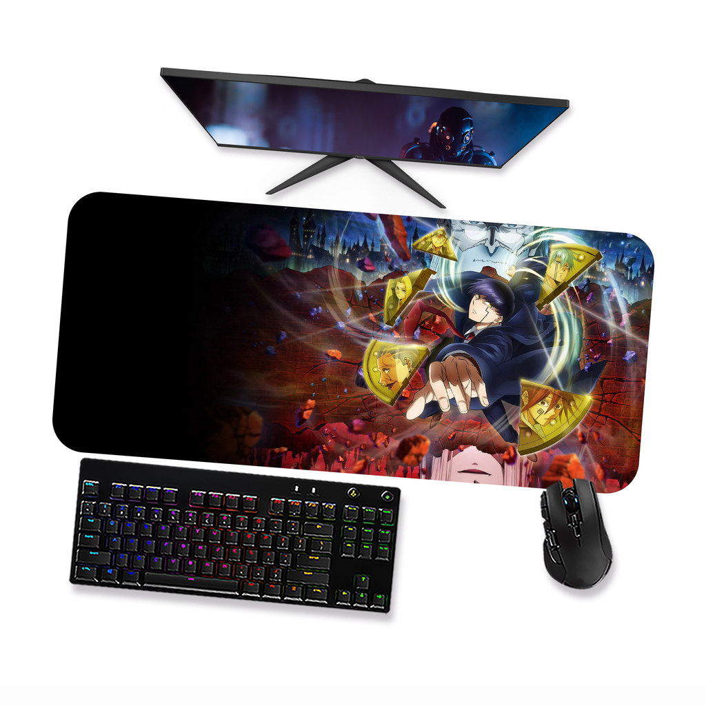 Mousepad Mashle Magic And Muscles Personagens  Gamer Grande 90x40 70x30 Speed Antiderrapante Borda Costurada OP1