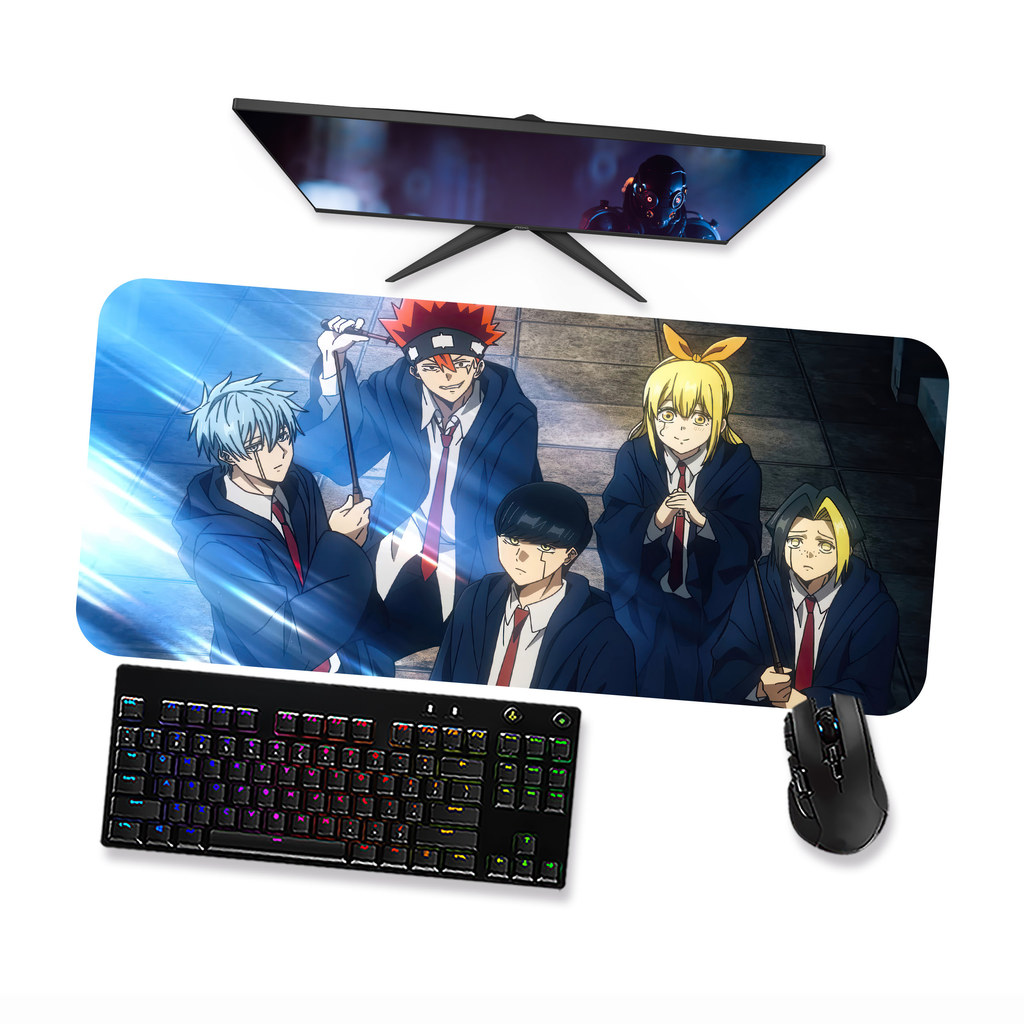 Mousepad Mashle Magic And Muscles Personagens Gamer Grande 90x40 70x30 Speed Antiderrapante Borda Costurada OP4