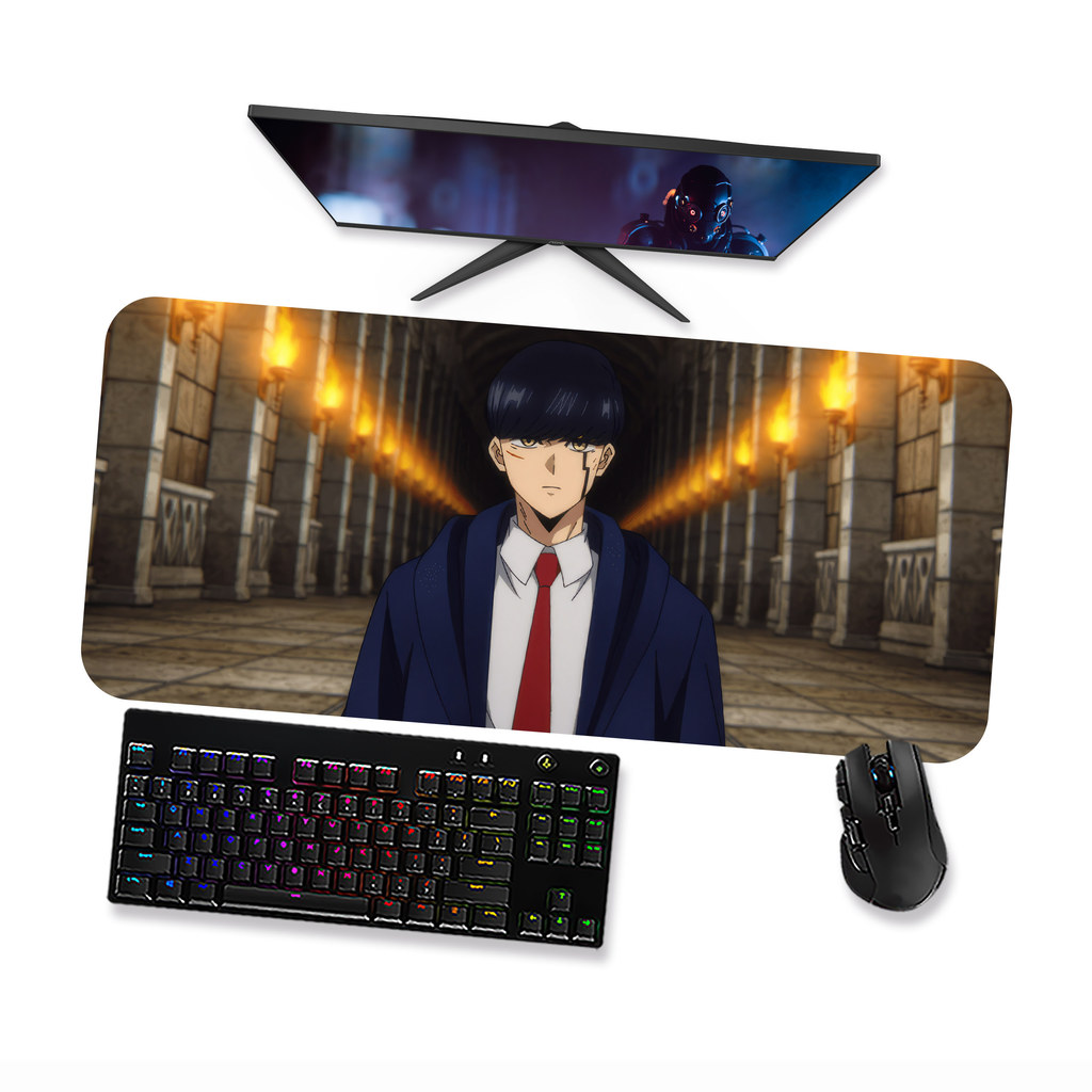 Mousepad Mashle Magic And Muscles Mash Burnedead  Gamer Grande 90x40 70x30 Speed Antiderrapante Borda Costurada OP2