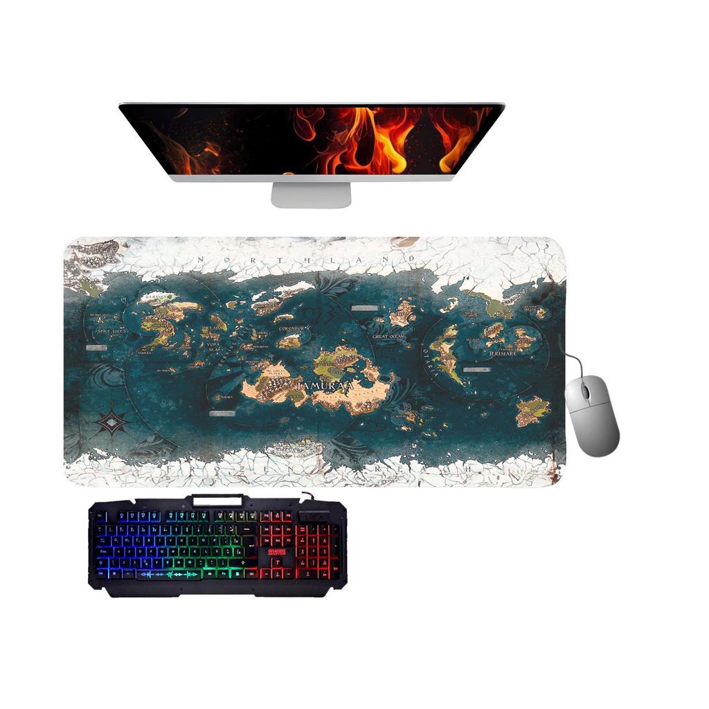 Mouse Pad gamer -  mapa de Dominária - Magic: the Gathering.