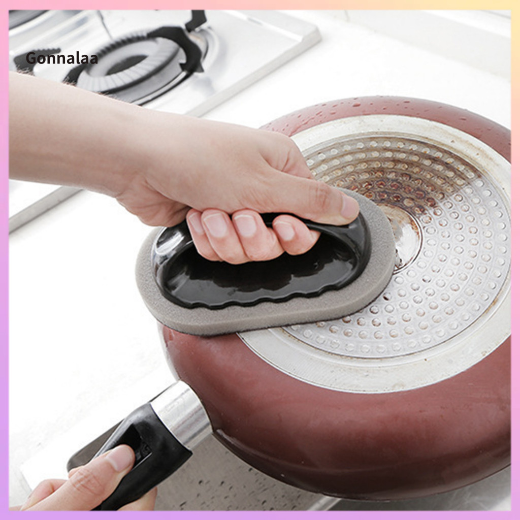 High-density Sponge Brush with Anti-slip Handle – Non-scratch Kitchen Scrubber for Stubborn Stains and Burnt Residue R