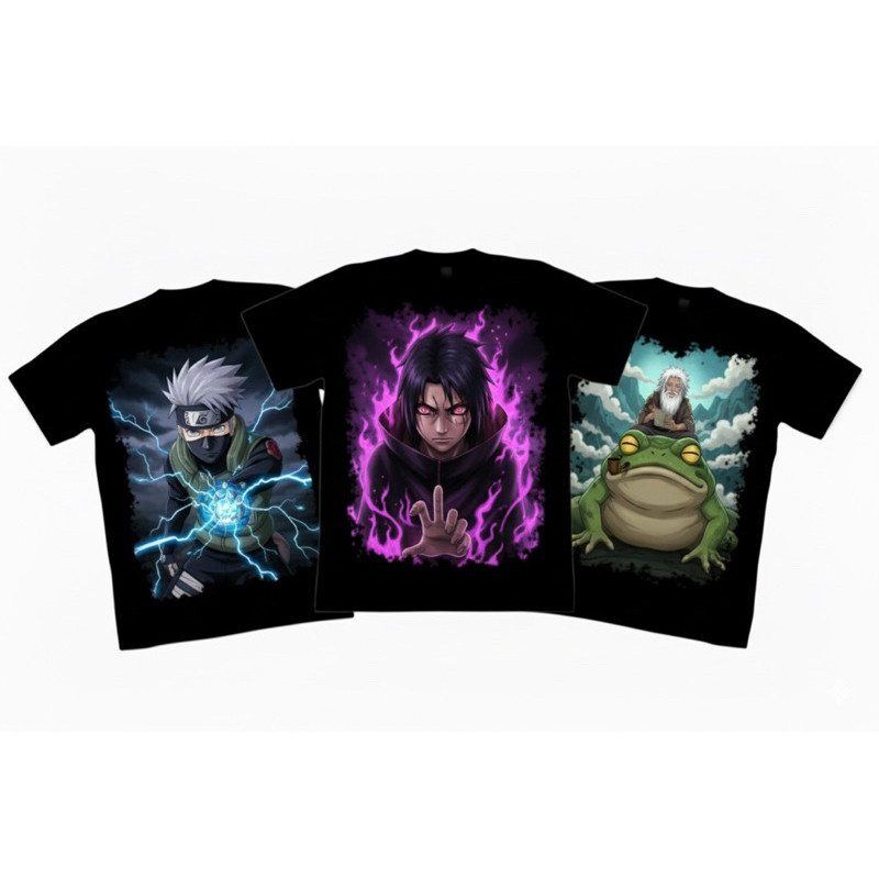 Kit Clássicos de Konoha (Para camisetas do Time 7: Naruto, Sasuke, Sakura, Kakashi)