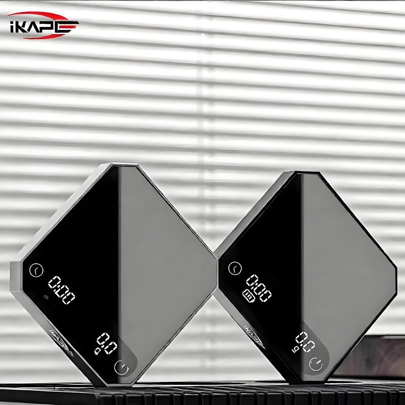 Balança de café IKAPE L2-mini totalmente metálica com temporizador inteligente para espresso e pour-over.