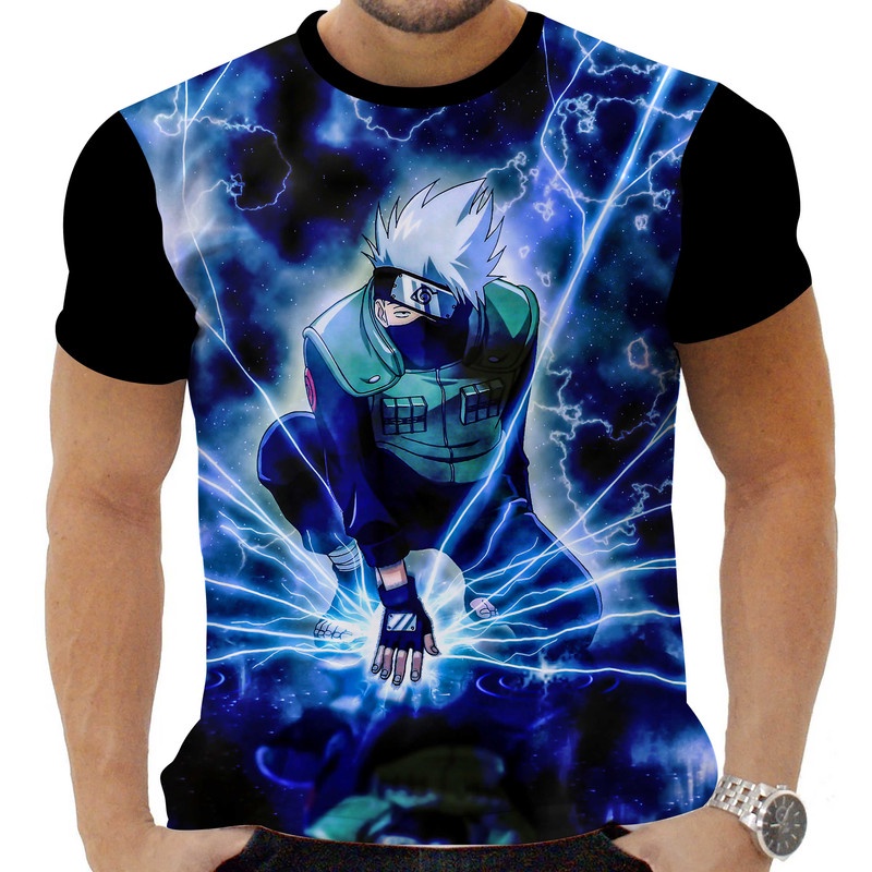 Camiseta Camisa Personalizada Anime Naruto Kakashi Hatake 02_x000D_