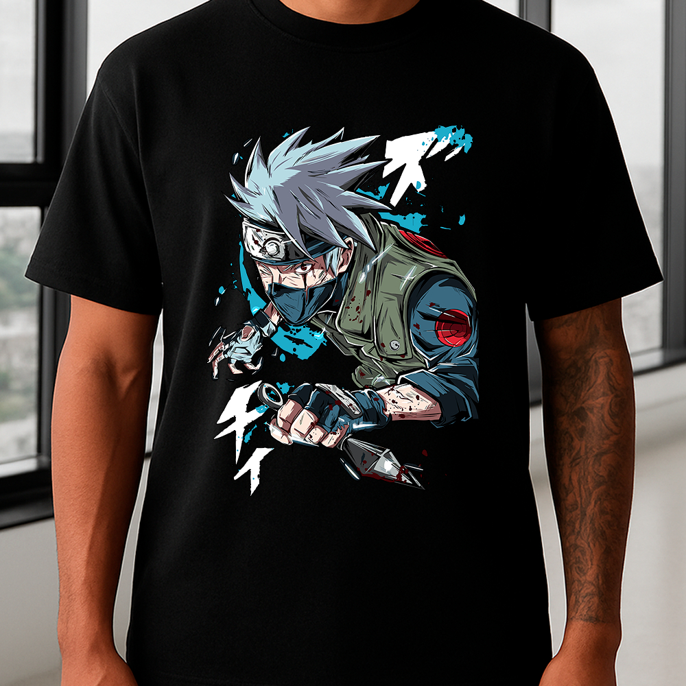 Camisa Camiseta Basica anime otaku naruto kakashi hatake streetwear estilosa em algodao Unissex