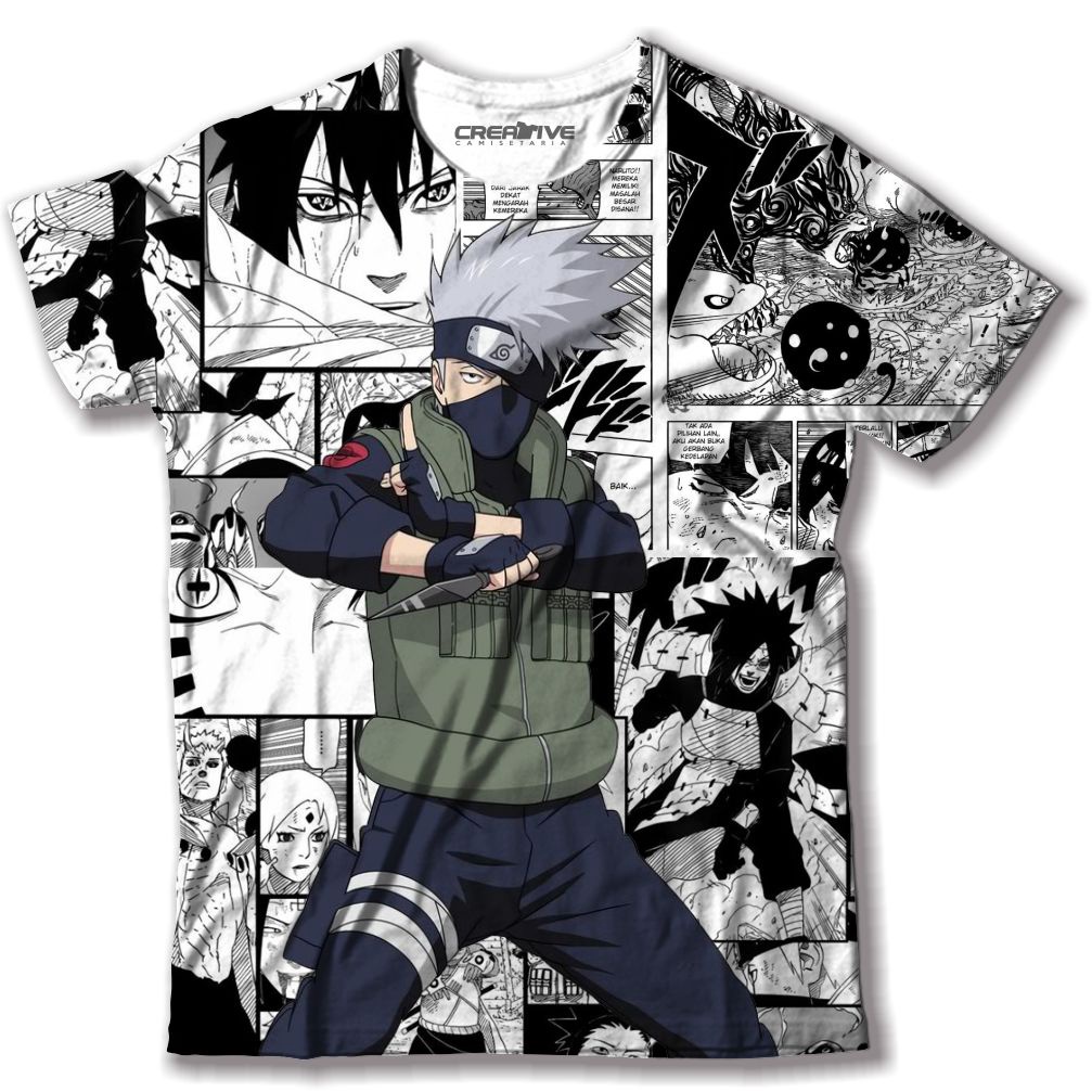 Camiseta Camisa Blusa Exclusiva Anime Naruto shippuden Kakashi Hatake