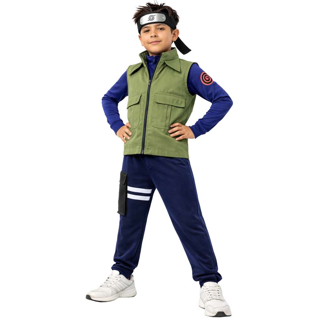 Fantasia Kakashi Hatake Infantil Colete Camisa e Calça Naruto