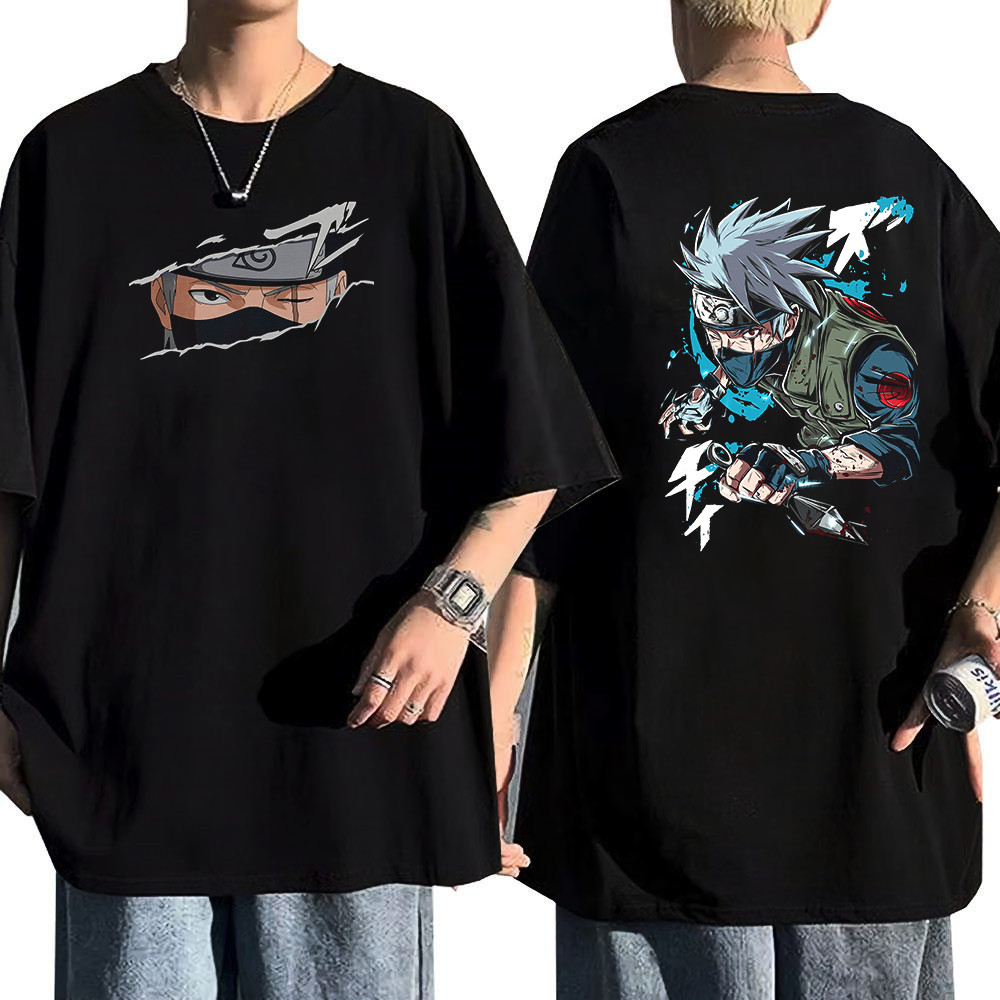 Camiseta Masculina Feminina Kakashi Hatake Arte Splash Naruto T-shirt Unissex Streetwear Envio Imediato