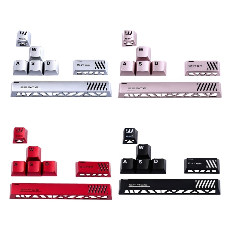 LI * 7PCS Conjunto De Destaque De Teclado De Sete Botões Com Construção De Metal Usinado