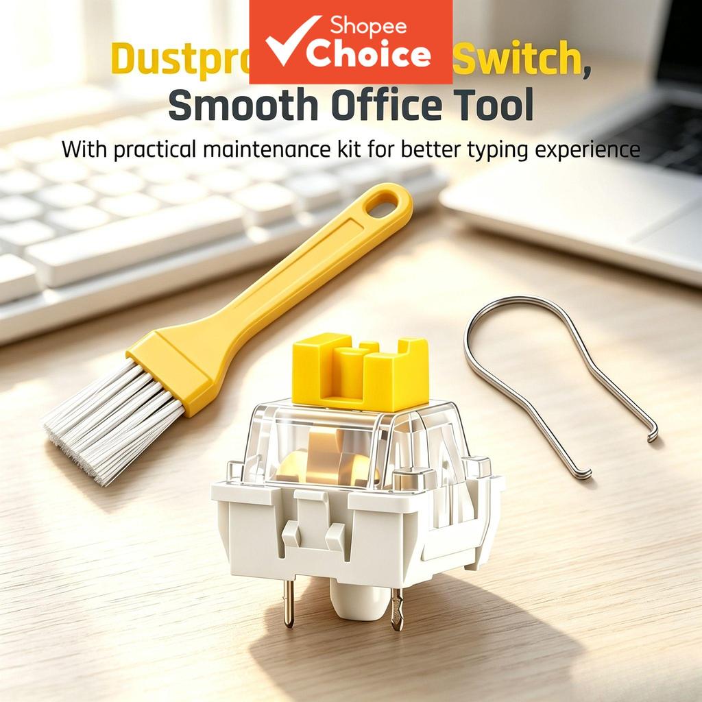 Interruptor de Teclado Mecânico ITLY Amarelo Linear à Prova de Poeira, Pré-Lubrificado, 3/5 Pinos com Extrator de Metal
