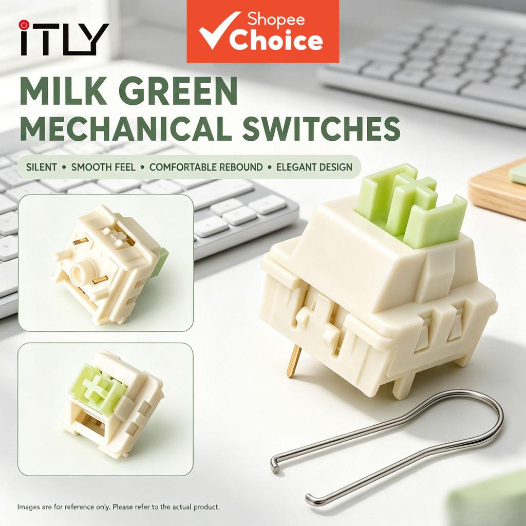 Interruptor Linear 5 Pin Milk Green Hot Swappable com Extrator de Metal Grátis