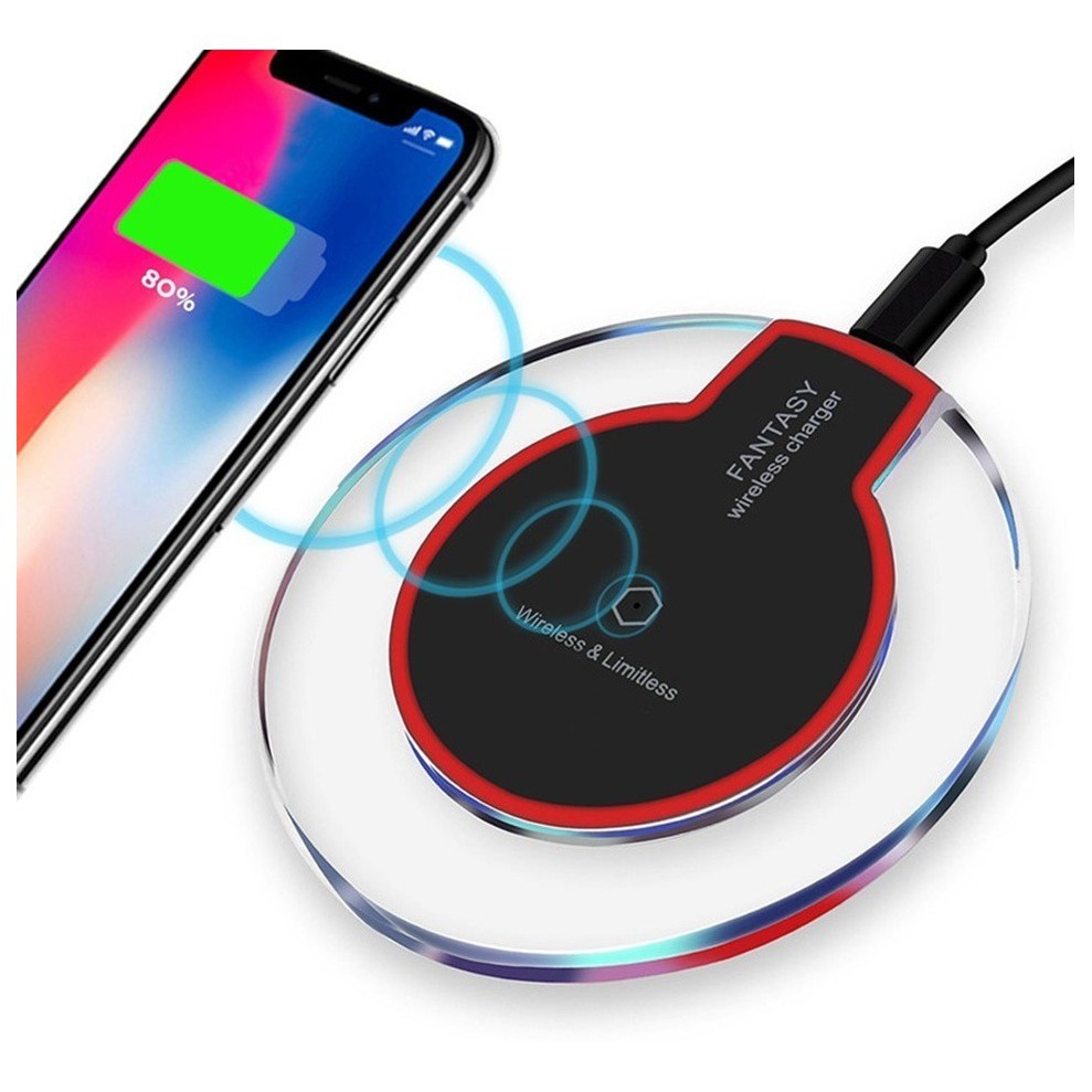 Carregador Turbo Wireless Qi 15w Sem Fio Indução Para Celular Rápido LED