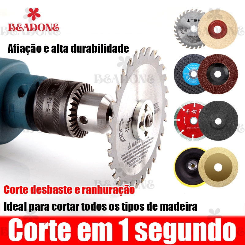 Mini Disco de Corte para Esmerilhadeira 5PCS Lâminas Sortidas Cortar e Esmerilhar Madeira e Aço