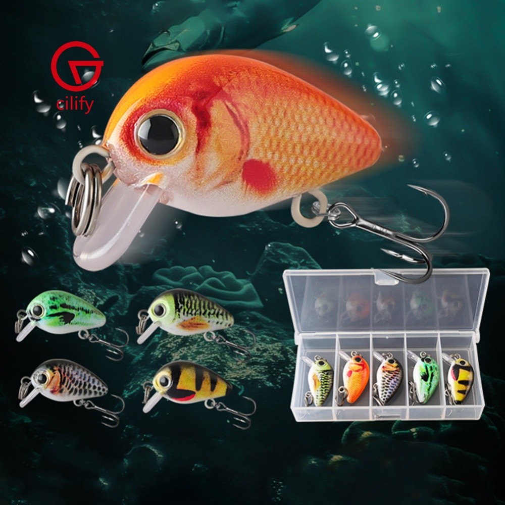 5pcs Mini Crankbait Isca Dura Artificial 30mm 2g Wobbler Flutuante
