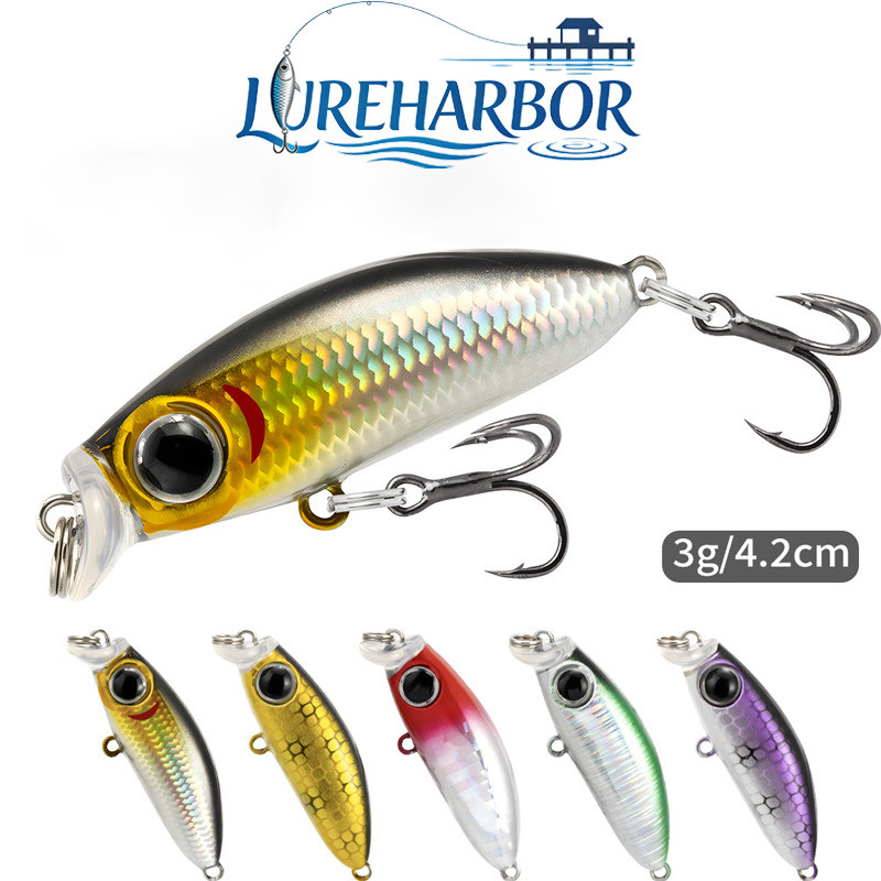LUREHARBOR Micro Minnow Isca 3g 1/5pcs Isca Dura Biônica