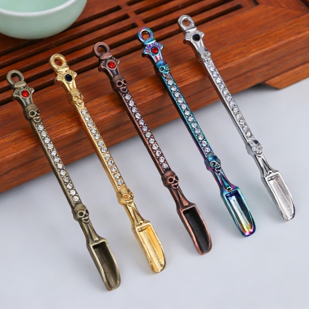 5Pçs Diamante Incrustado Mini Colher Pá Conjunto Multi Cor Portátil Pequenas Colheres Para Cozinha Laboratório Uso Gadg