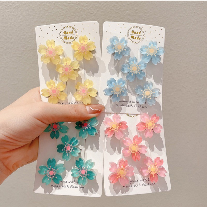 1/5Pcs Mulher Fofa Mini Grampo De Pêssego Em Flor Acessório Para Cabelo