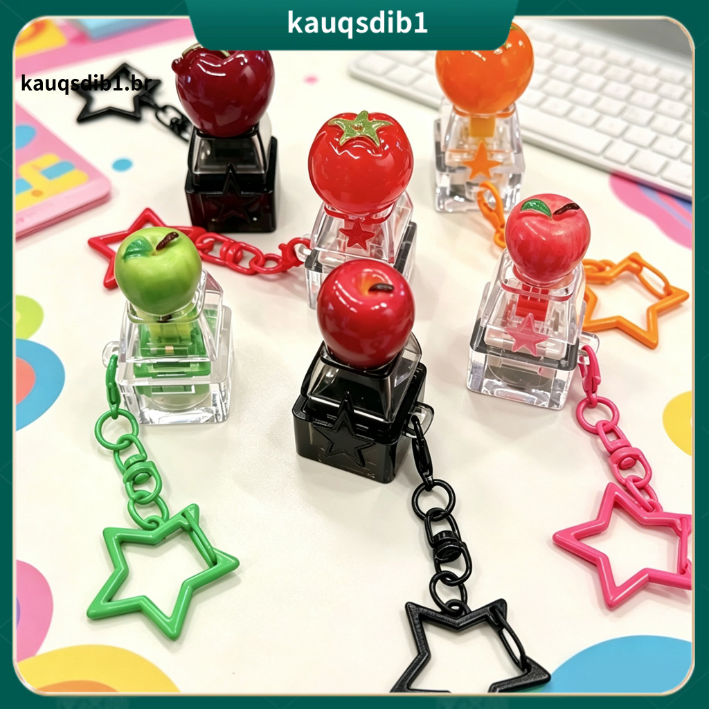 Fruit Shaped Clicker Toy Tactile Fidget Toys Led Light-up Keyboard – Stress Relief Finger Keychain Decompression Push