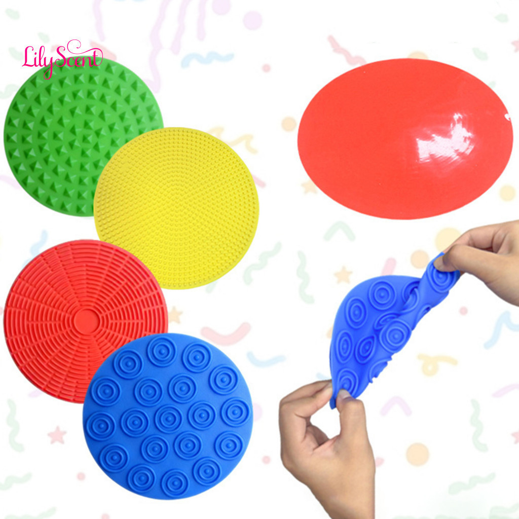 Decompression Sensory Mat 4pcs Silicone Set – Stress Relief Anxiety Aid Focus Calm Desk Toy Textured Tactile Pads for
