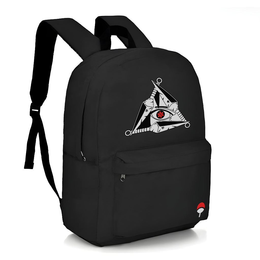 Mochila Escolar Infantil Animes Filmes Jogos Volta as Aulas Bolsa Unissex Estampada Uchiha Sasuke