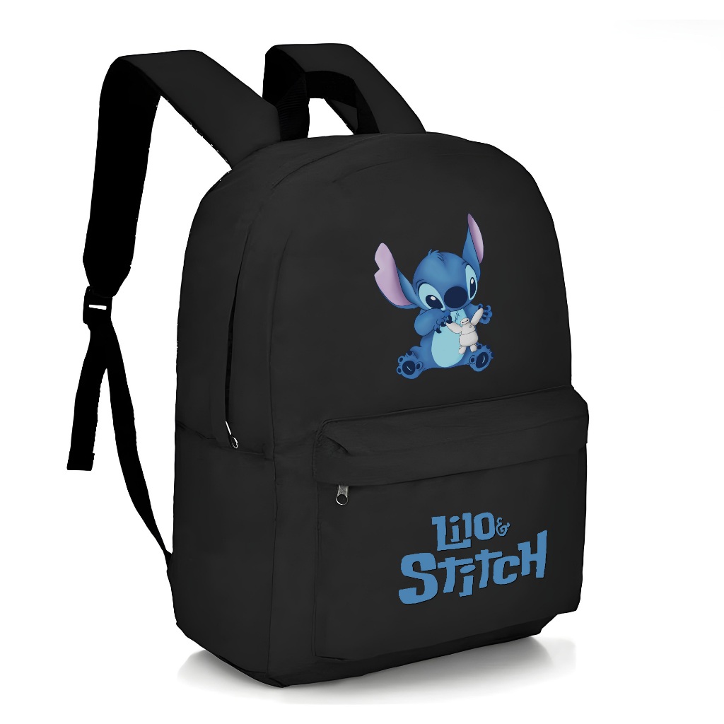 Mochila Escolar Infantil Animes Filmes Jogos Volta as Aulas Bolsa Unissex Estampada Stitch e Baymax