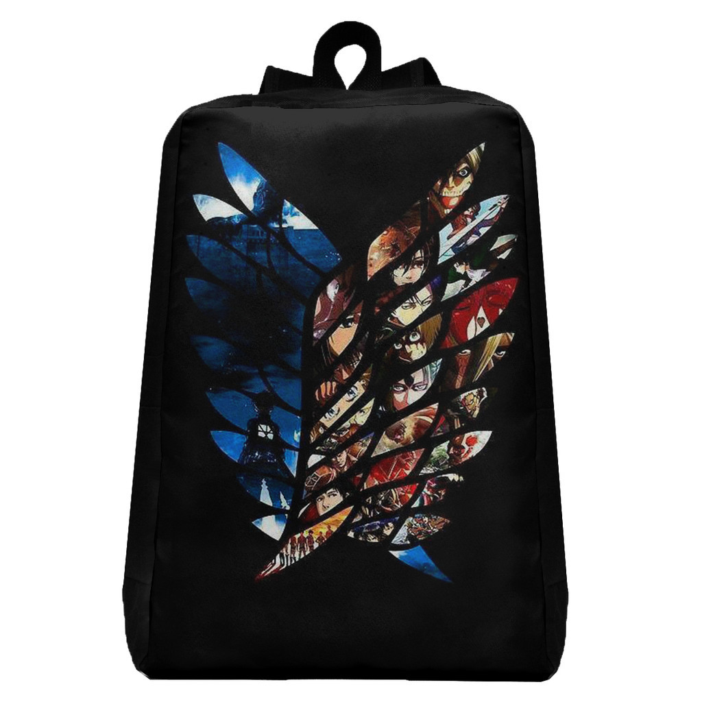 Mochila Attack on Titan Emblema Anime Infantil Unissex Volta as Aulas Bolsa de Costa Escolar