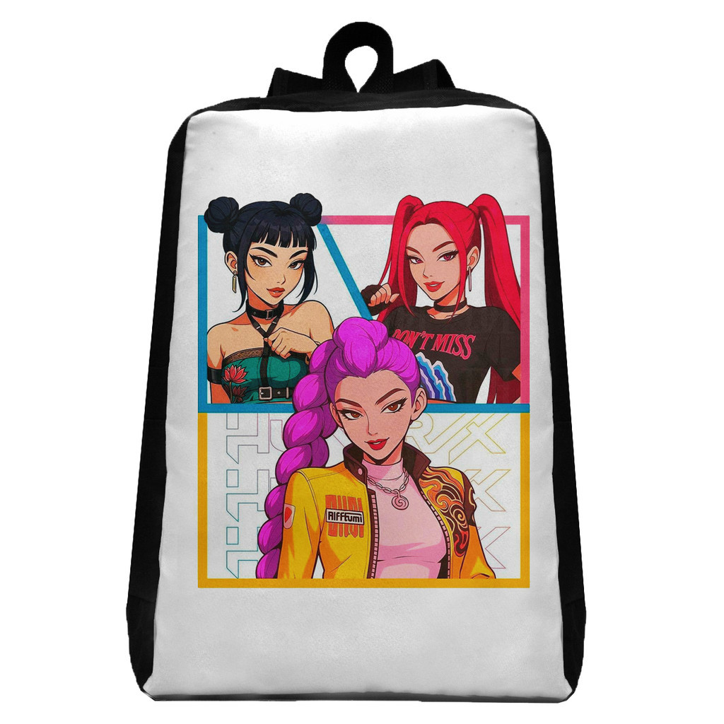 Mochila Huntrix Rumi Mira e Zoey Anime Infantil Menina Volta as Aulas Bolsa de Costa Escolar