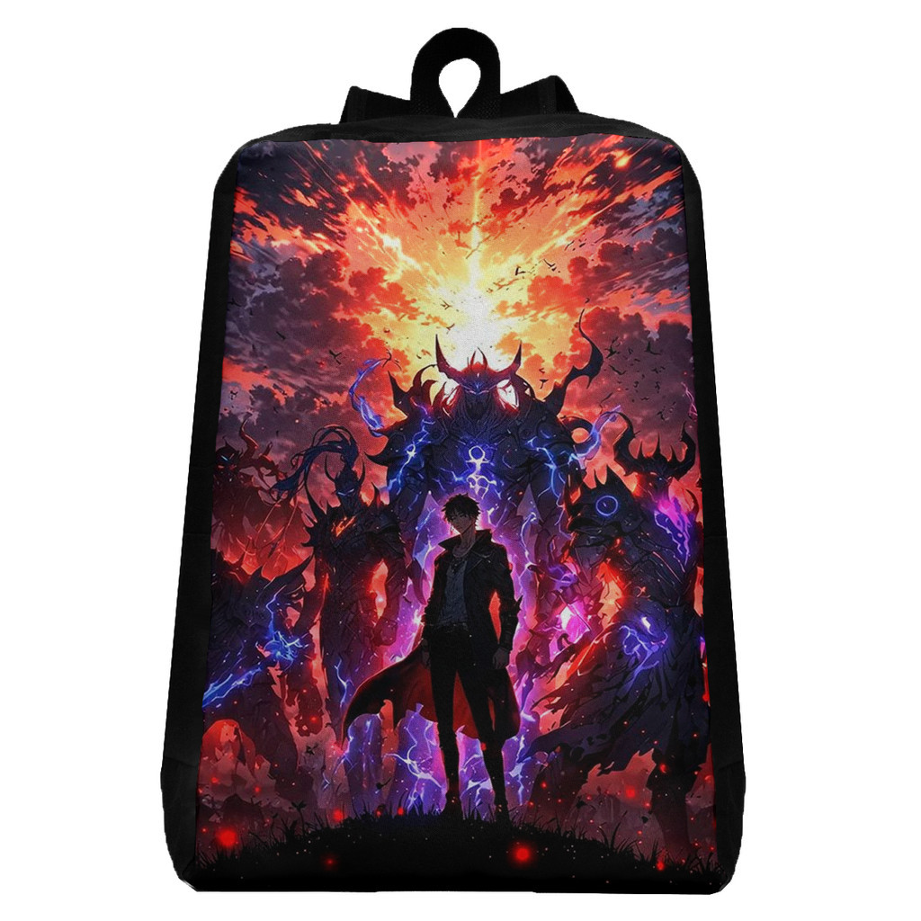 Mochila Solo Leveling Sung Anime Infantil Menino Volta as Aulas Bolsa de Costa Escolar