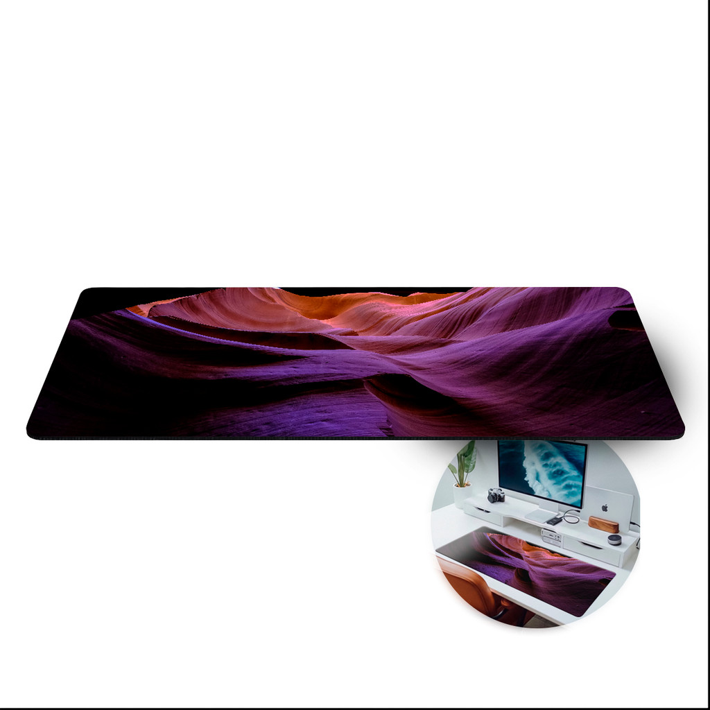 Mousepad Cordilheira Paisagem Natural Minimalista 80x30 Grande Base Emborrachada Speed Desk Mat