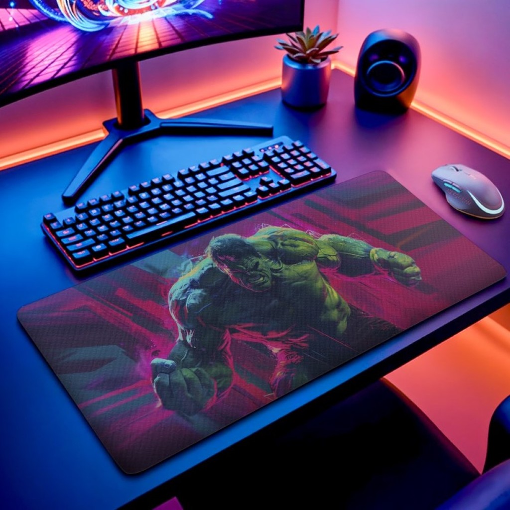 Mousepad Homem de Ferro Hulk Thor Viúva Negra 80x30 Grande Gamer Desk Mat Speed