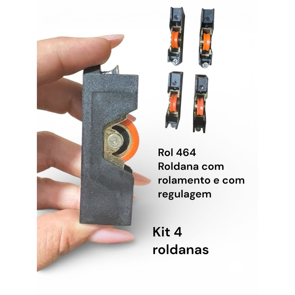 ROL464 Roldana COM REGULAGEM Janela Correr Alumínio Rol-464 Linha 20 cap max 20KG roldana para janela porta  correr
