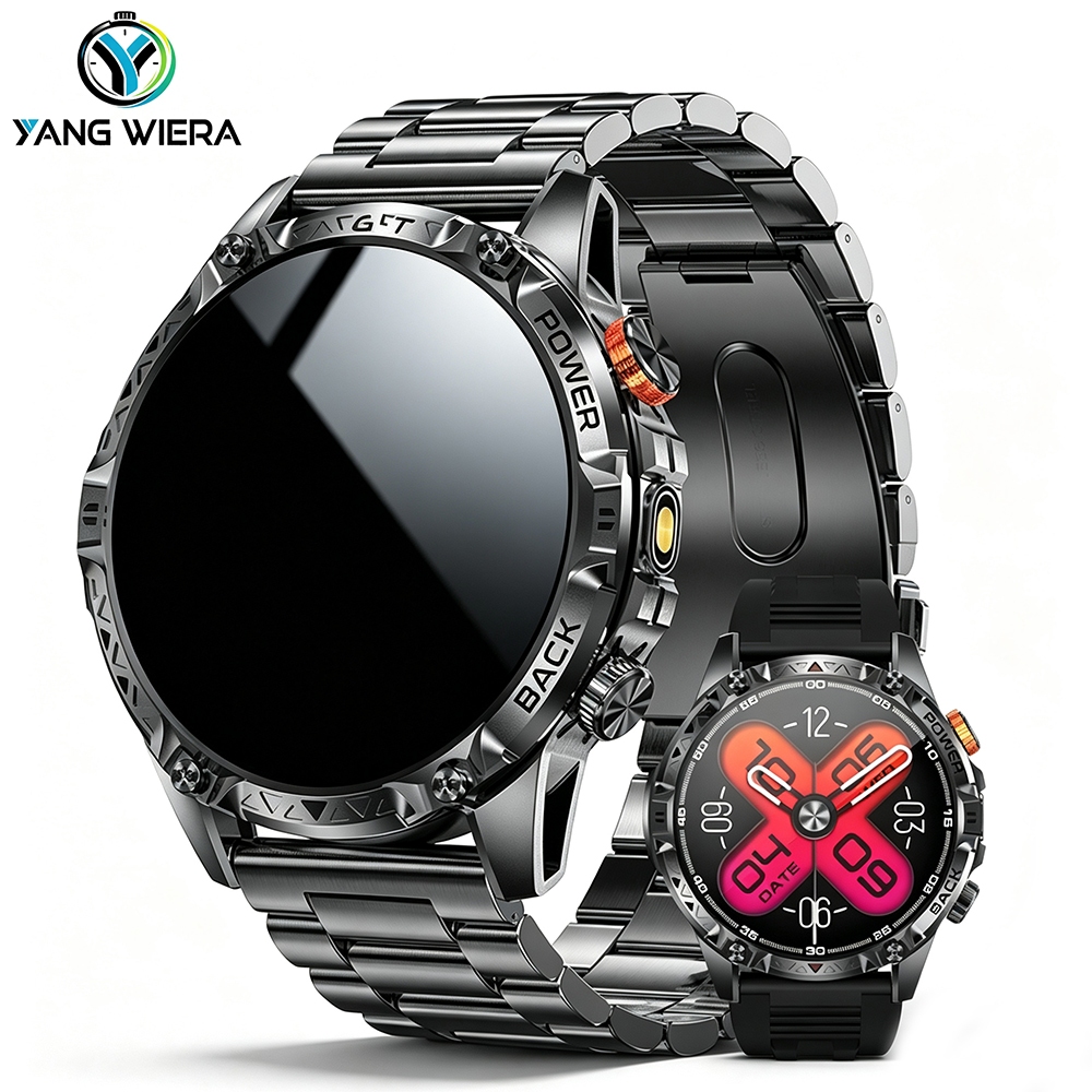 YANG WIERA Smartwatch Bateria 1000 mAh Chamada Bluetooth Assistente de Voz Esportivo Fitness Resistente à Água