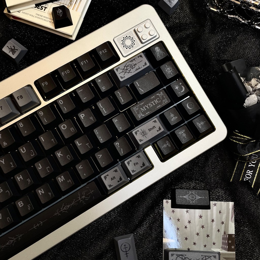 Teclas Místicas PBT Dye-sub Cherry Profile Keycap Keycaps Personalizados Compatíveis Com Interruptores Gateron MX