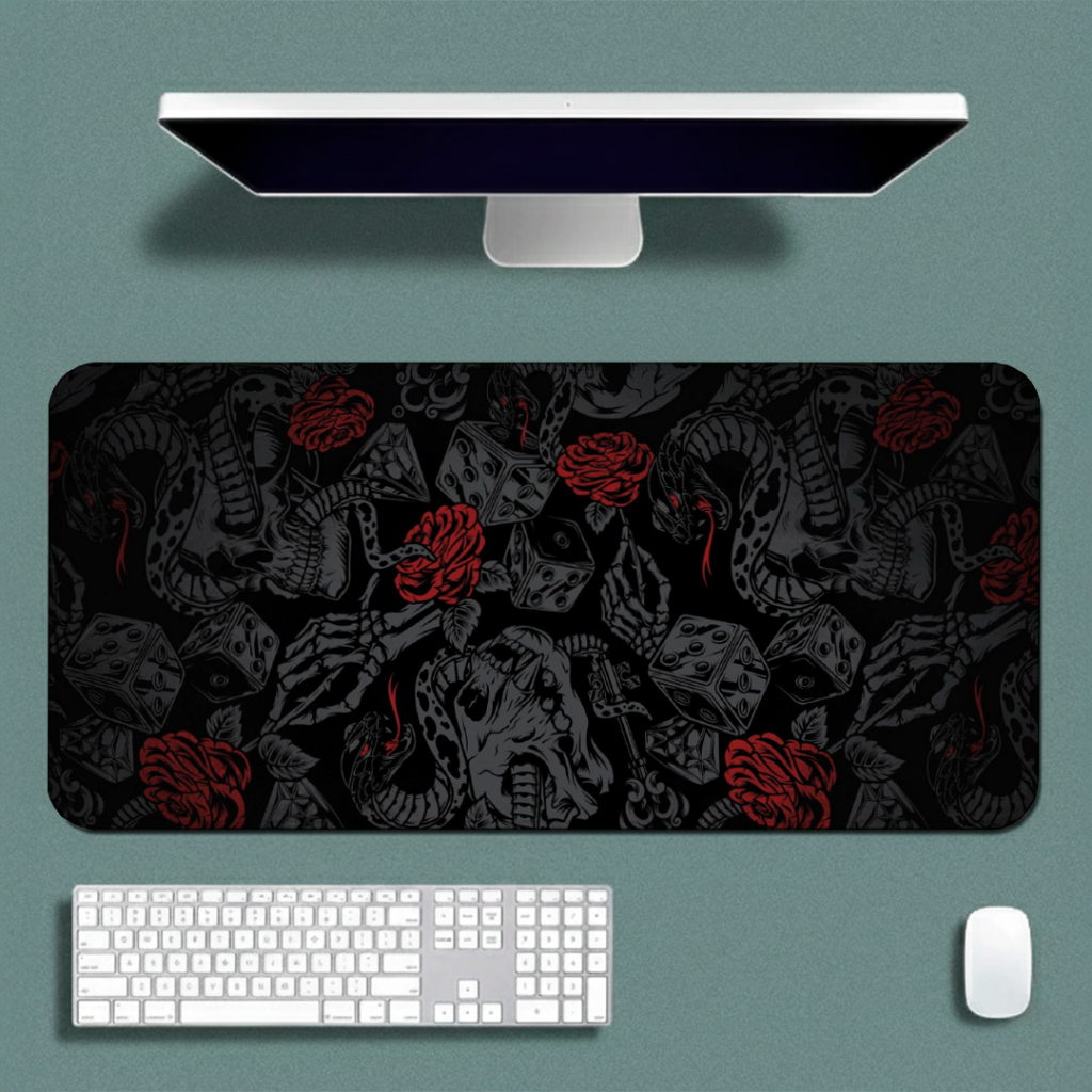 MousePad Speed Gamer Liso Sem Relevos Com Base Antiderrapante E Bordas Costuradas Com Estampa Love Roses Super Detalhada