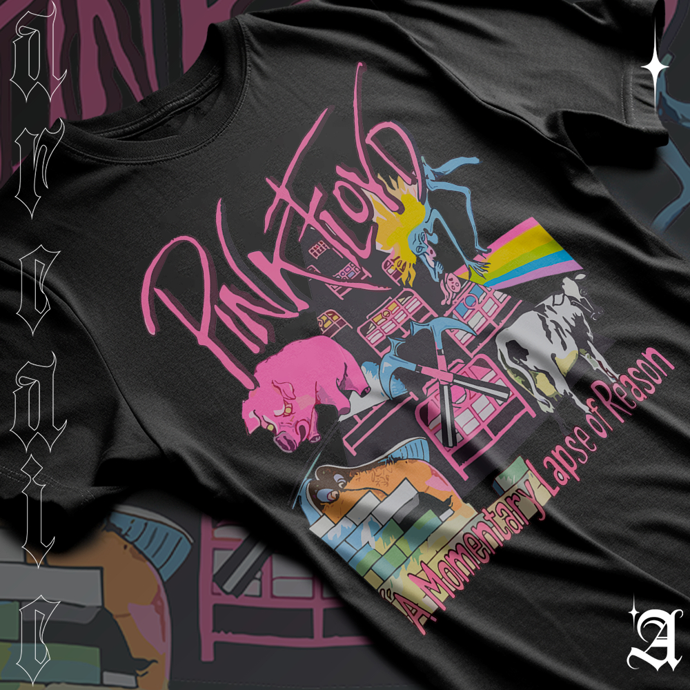 Camiseta Basica Algodao Ou Oversized Pink Floyd A Momentary Lapse Of Reason Álbum Tee