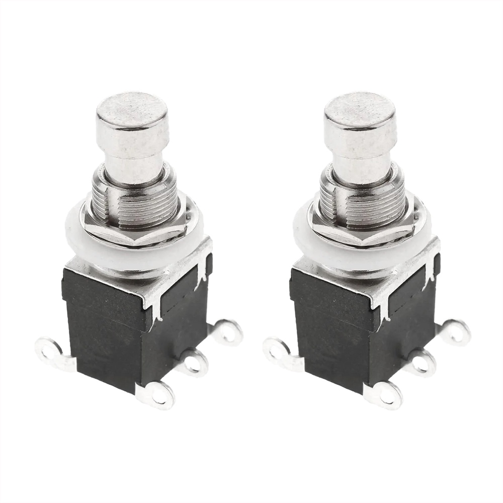 Kit 02 Chaves Footswitch 6 Terminais Momentaneo On-On Dpdt