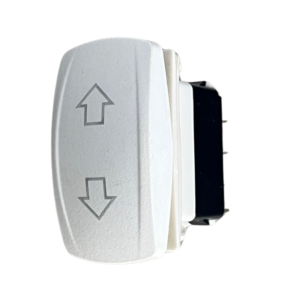 Interruptor Momentâneo Náutico Branco 7 Pinos com LED Branco 12V/24V 20A Para Barco Lancha Veleiro