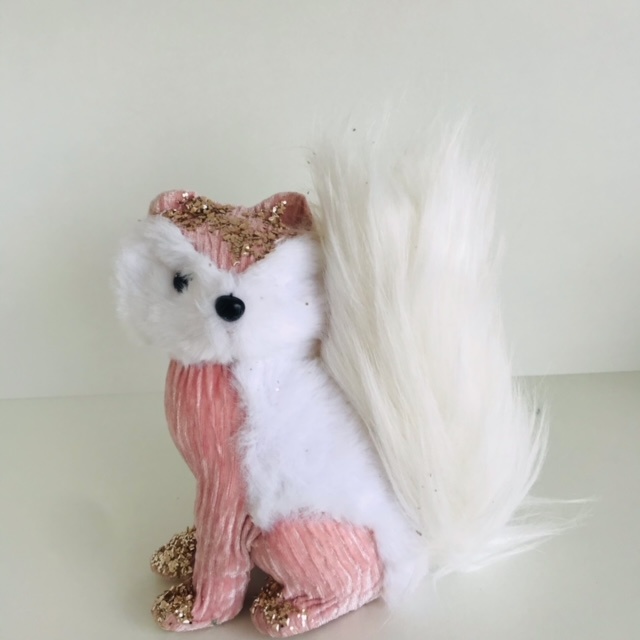 Enfeite Raposa rosa deluxe