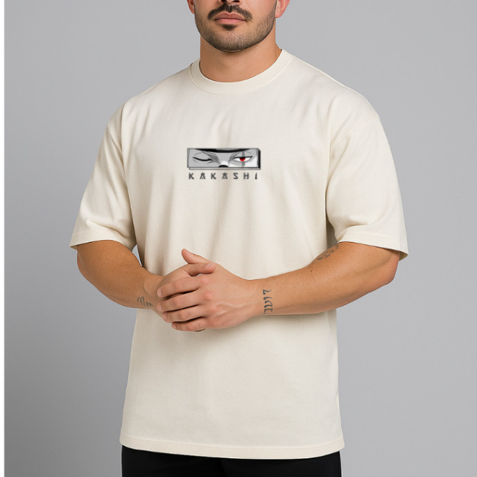 Camiseta Oversized kakashi Masculina Premium 100% Algodão Streetwear Estilo Casual Perfeito Academia