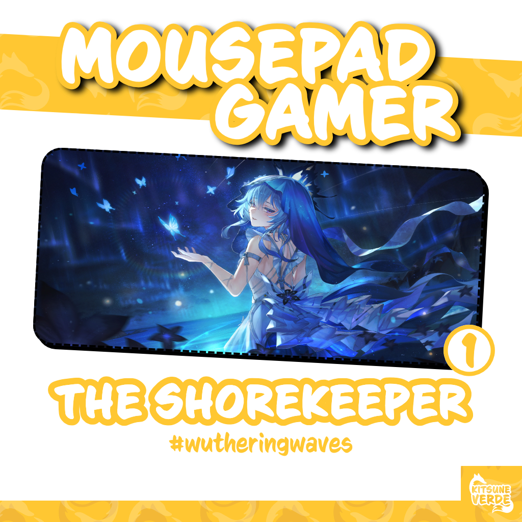 Mouse Pad Gamer - The Shorekeeper - Wuthering Waves - 90x40 - 80x40 - 70x30 - 60x40 - 40x45 cm