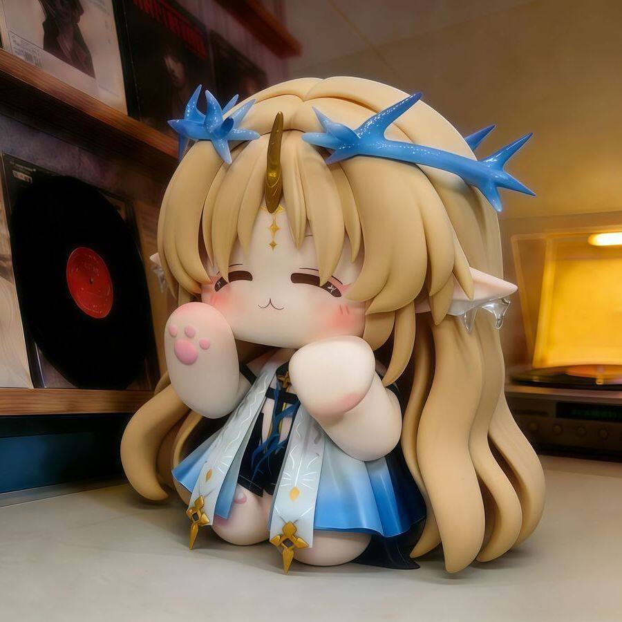 Wuthering Ondas Shorekeeper Catixia Dania Bonito Nekomimi Anime Figura Kawaii Gato Orelha Estatueta Ornamento De Mesa Pr