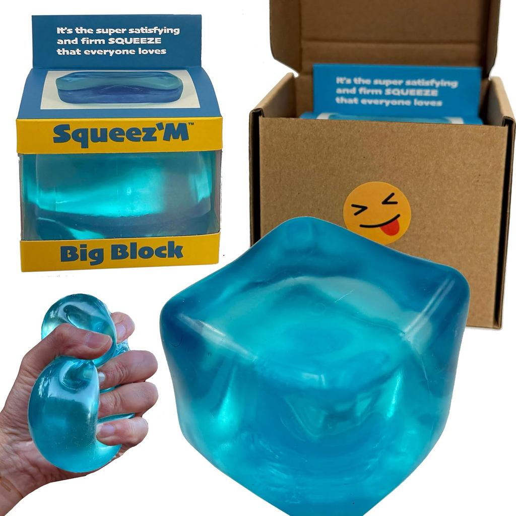 Original Big Block Premium Stress Cube, Squishy Fidget Toy, Kids & Adults | Non-toxic ASTM certified, US family-owned, e