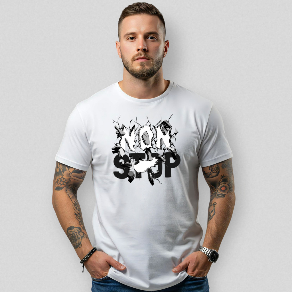 Camiseta Básica Masculina Academia Treino Non Stop Street Gola Redonda Premium Conforto Estilo Moda