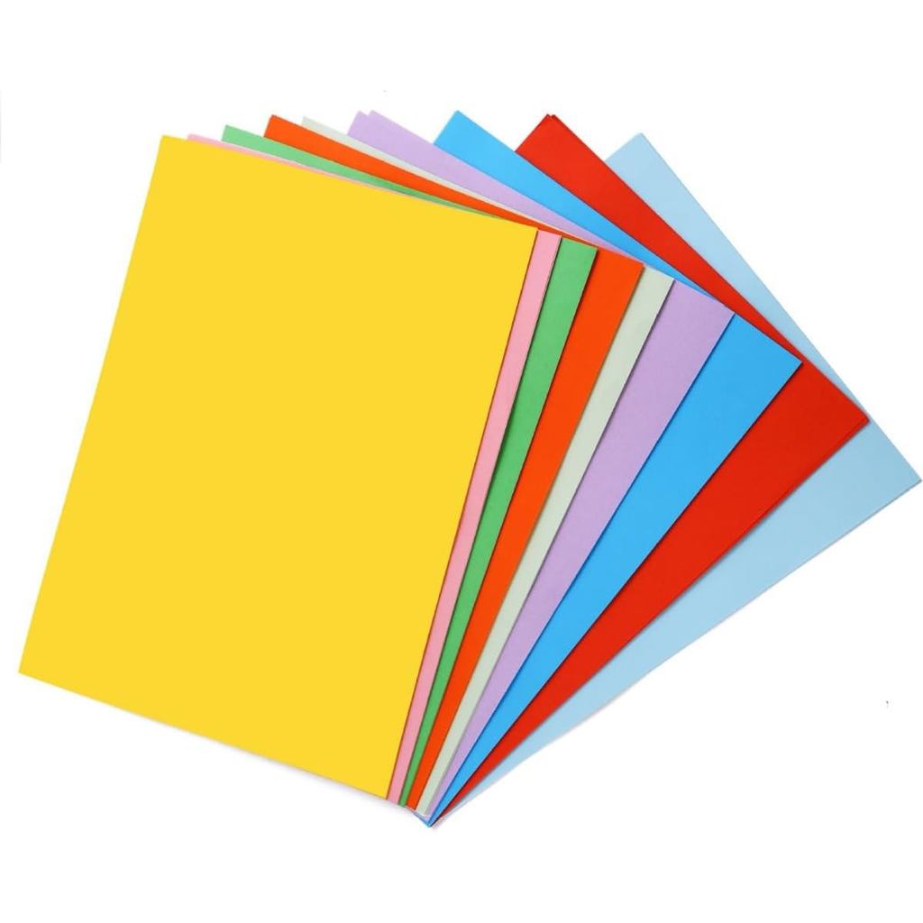 A4 Colored Origami Paper 100 Sheets - 10 Vibrant Colors Premium Craft Paper, Smooth Non-Toxic Paper for DIY Crafts, Scra