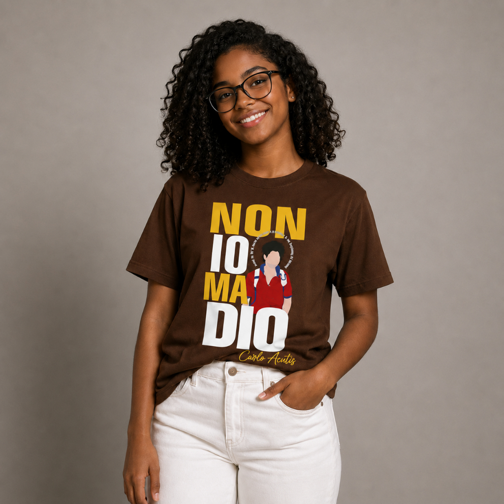 Camiseta Premium Carlo Acutis - Non io, Ma Dio