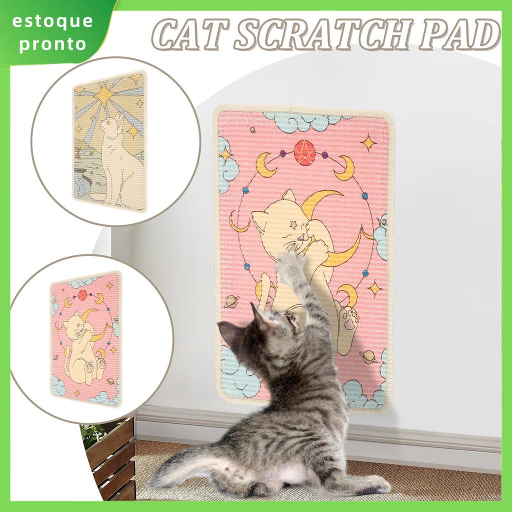 Gato Arranhando Almofada Vertical Scratcher Esteira Com Padrão De À Prova De Desgaste Sisal Scratch Para Parede Sofá Tap