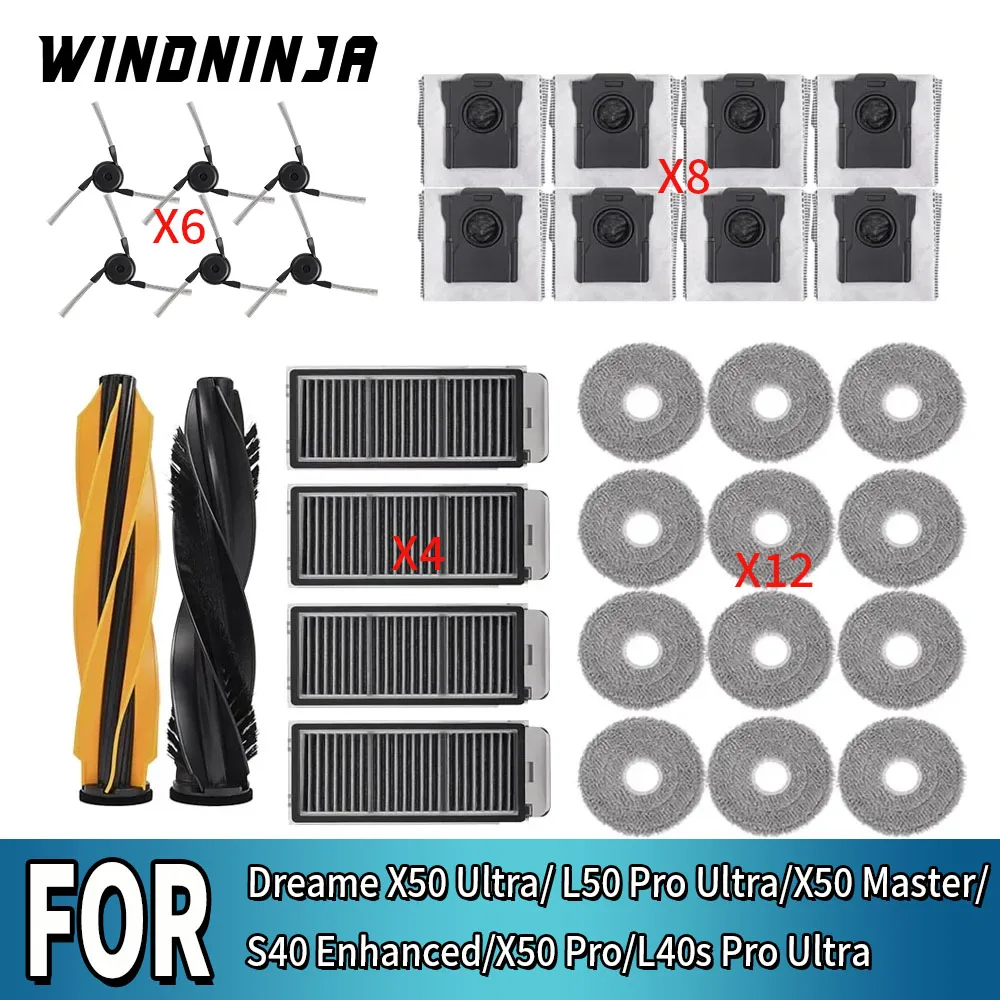 Para Dreame X50 Ultra/L50 Pro Ultra/X50 Master/S40 Enhanced/X50 Pro/L40s Pro Ultra Filtro HEPA 99,7% Escova Principal,