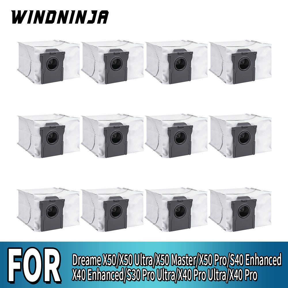 Sacos de pó descartáveis para robô Dreame X50/X50 Pro/X50 Ultra/X50 Master/X40 Pro/X40 Pro Ultra/X40 Enhanced/S30 Pro